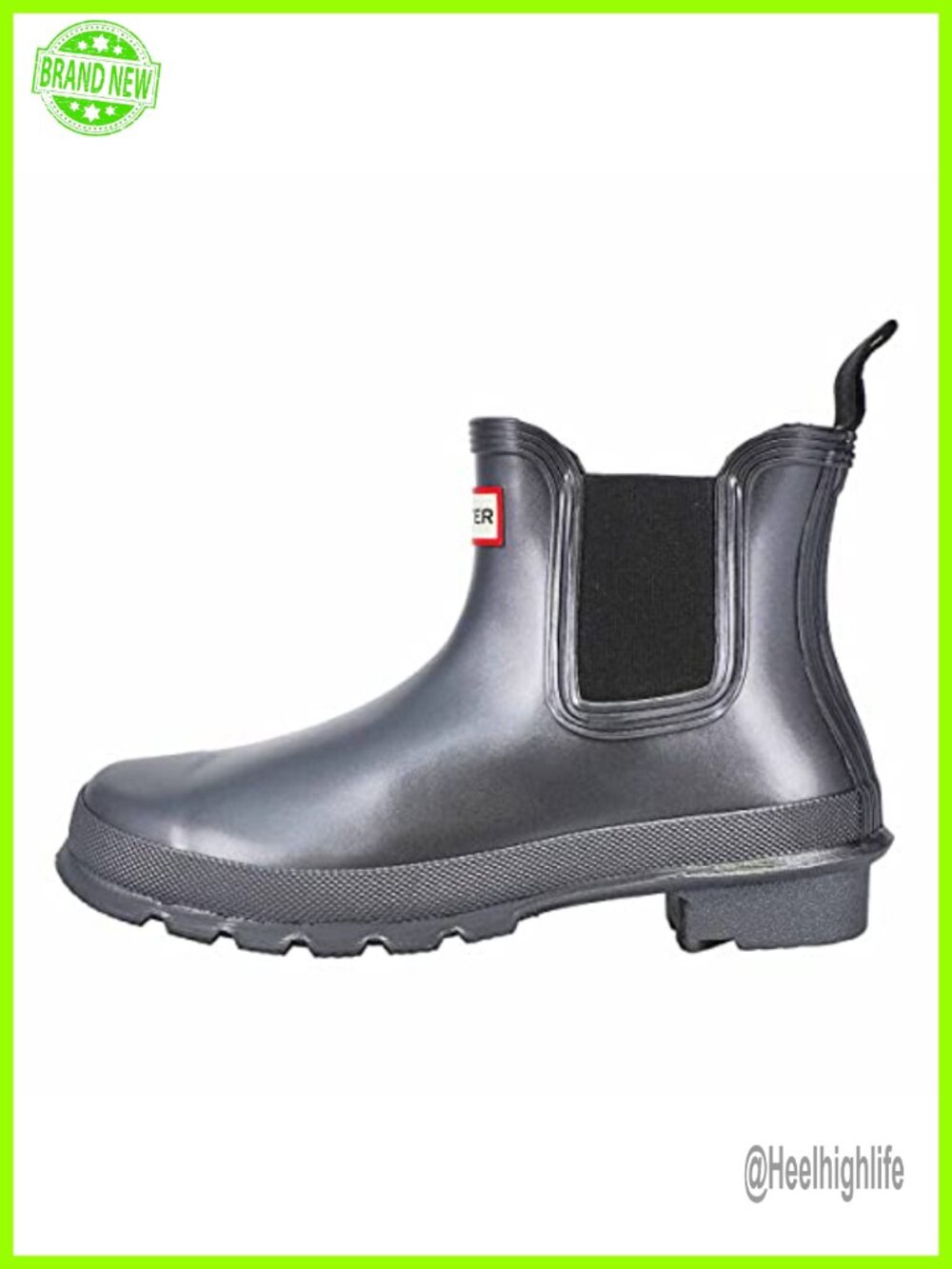 Hunter Water Shoes Boat Chelsea Rubber Black